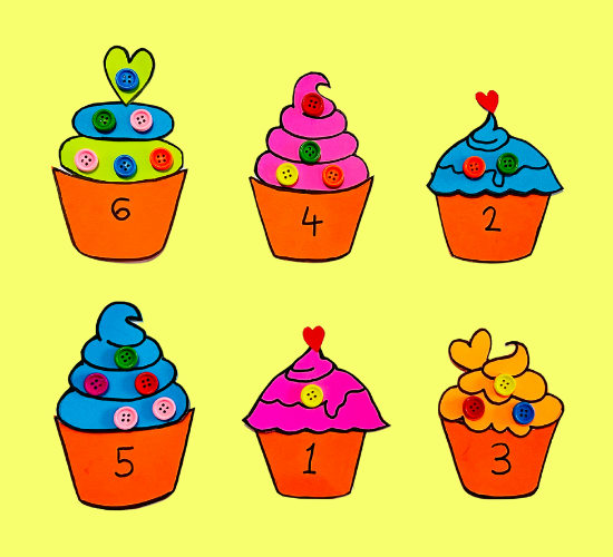 Counting with Button Cupcake