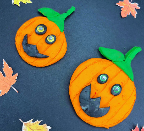 Playdough Pumpkin Faces