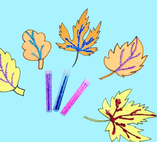 Autumn Glittery Leaves
