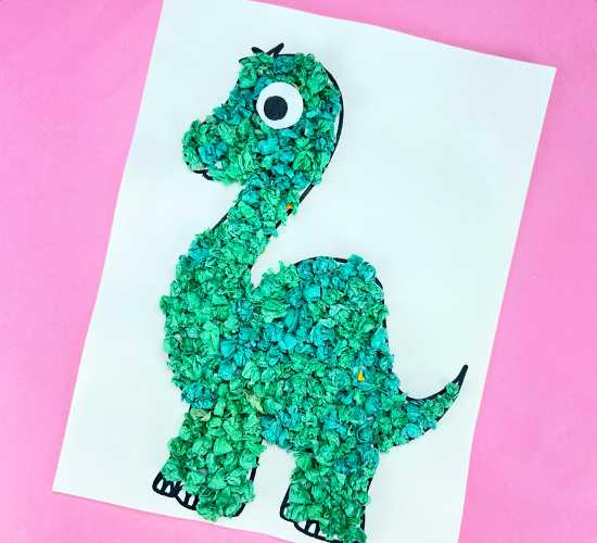 Dinosaur Crumpling Art