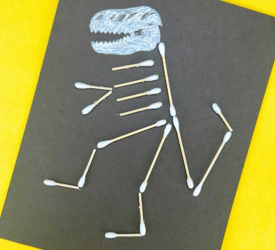 Dinosaur Cotton Buds Skeleton Craft