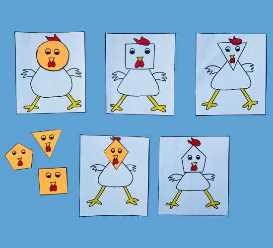 Match the Shape Chicken Craft