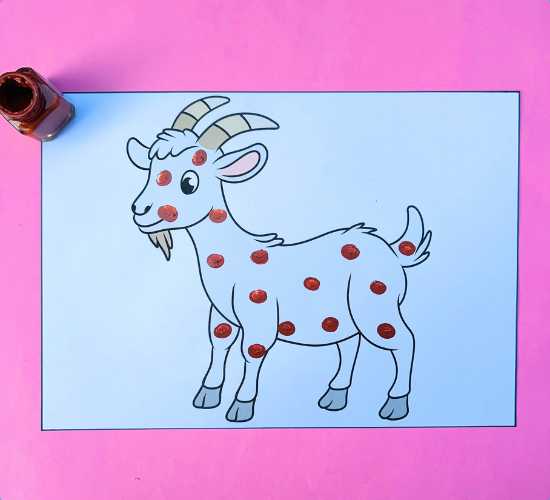 Finger Painted Goat