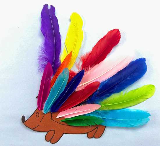 Feathers Hedgehog Craft