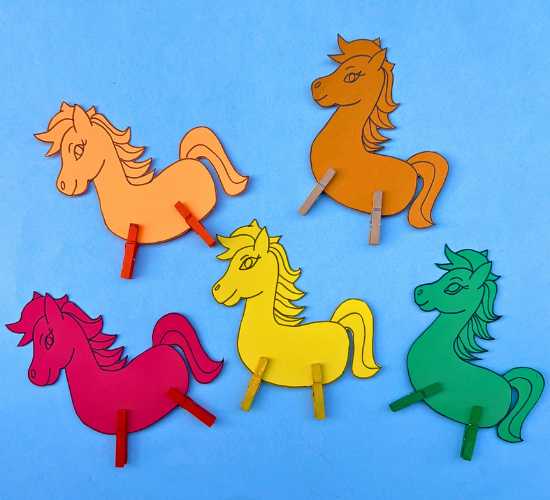 Clothespin Color Matching Horse Activity