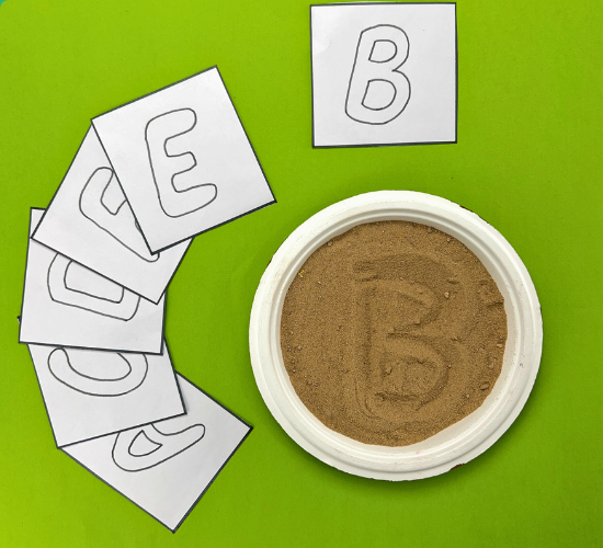 Letter Tracing with Sand