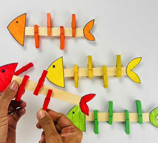 Fish Clothespins Matching