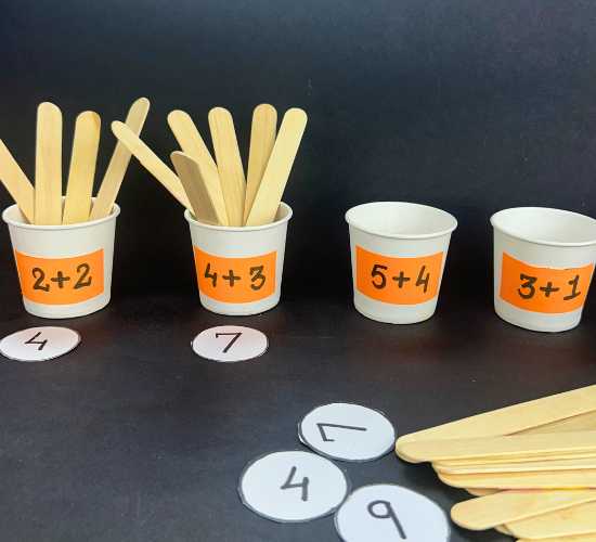 Addition with Popsicle Sticks