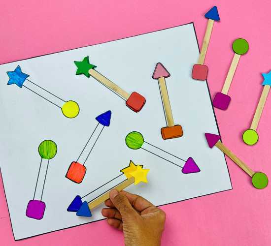 Popsicle Sticks Shape Match