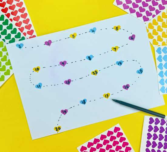 Connect the Hearts with Dot Line