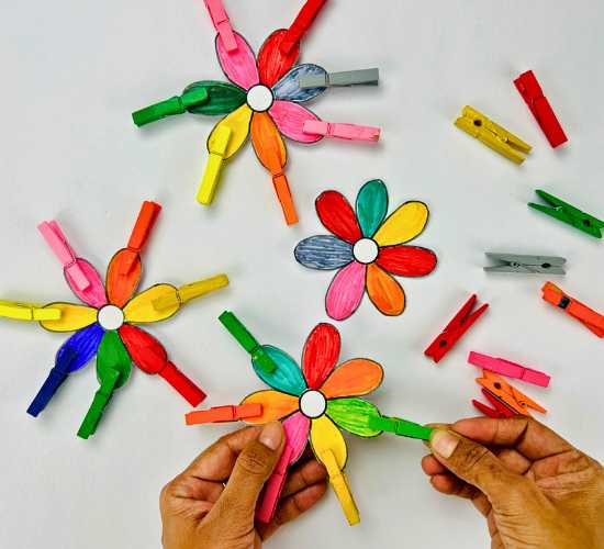 Flower Clothespins Color Match