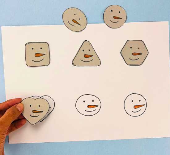 Snowman Shapes Match