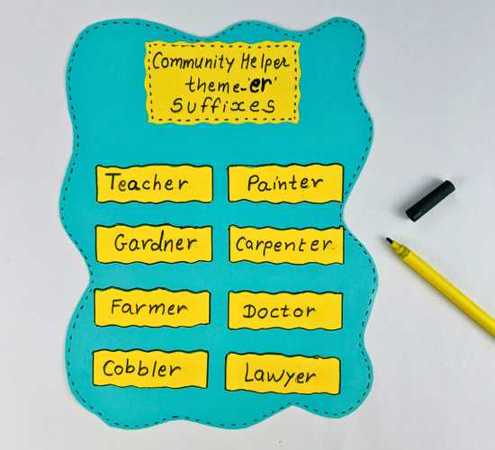 Community Helper Theme Suffixes Activity