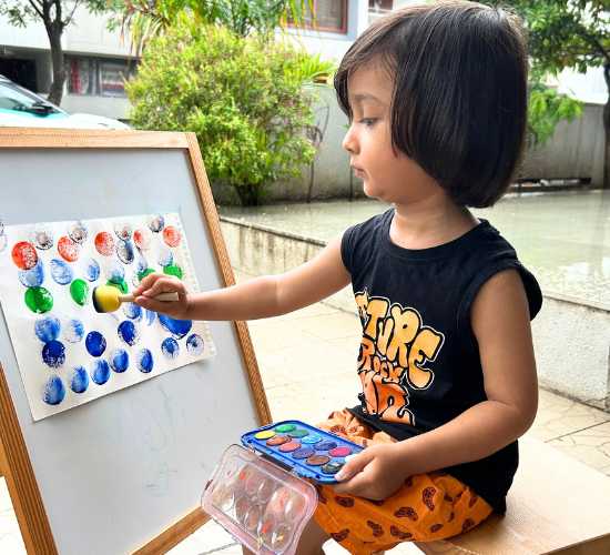 Color Stamping on Easel Activity
