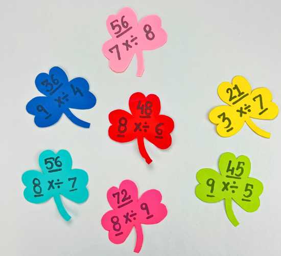 Multiplication Shamrock Leaves