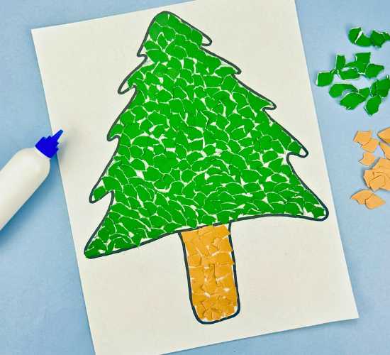 Tearing Paper Christmas Tree