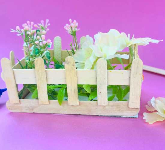 Diy Popsicle Stick Garden Fence Craft