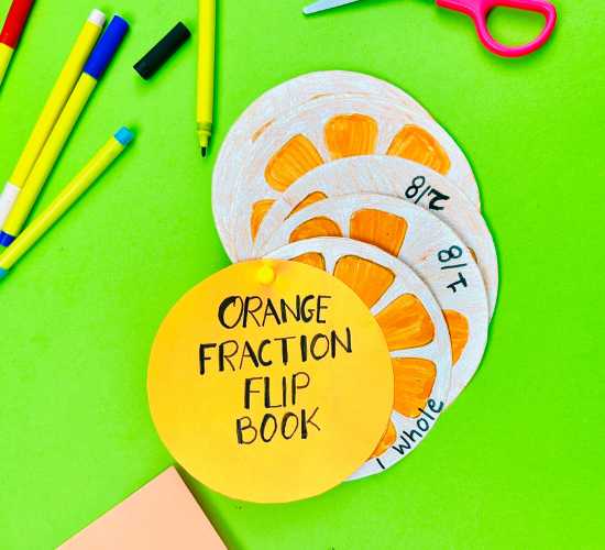 Orange Fraction Flip Book