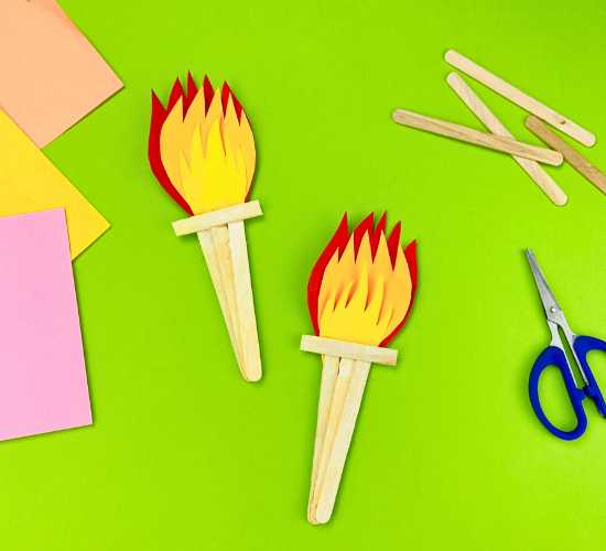 Popsicles Stick Olympic Torch Craft