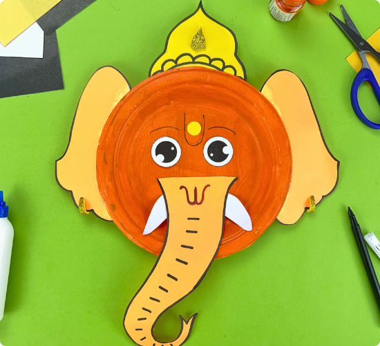 Paper Plate Ganesha Craft