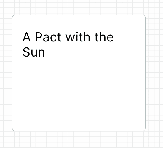A Pact with the Sun
