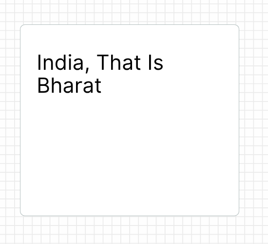 India, That Is Bharat
