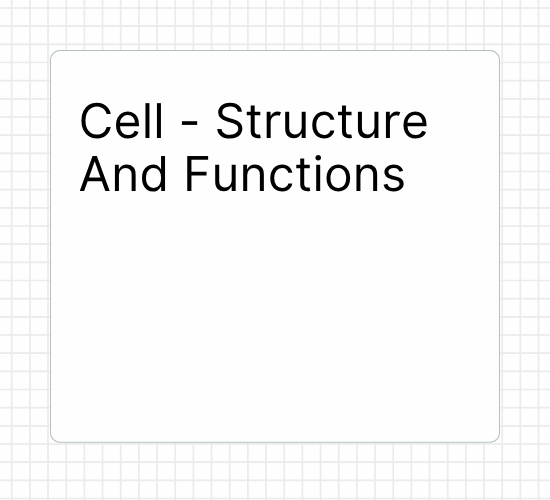 Cell - Structure And Functions