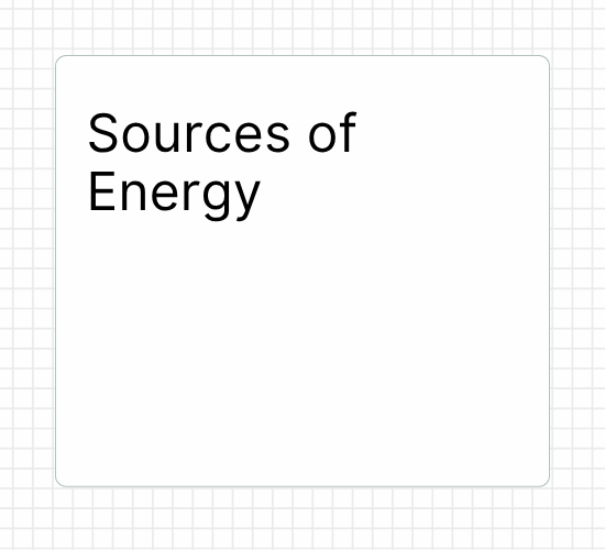 Sources of Energy