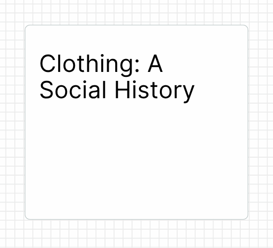 Clothing: A Social History
