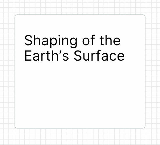 Shaping of the Earth’s Surface