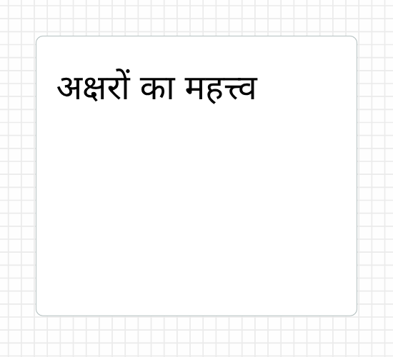 अक्षरों का महत्त्व