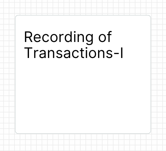 Recording of Transactions-I