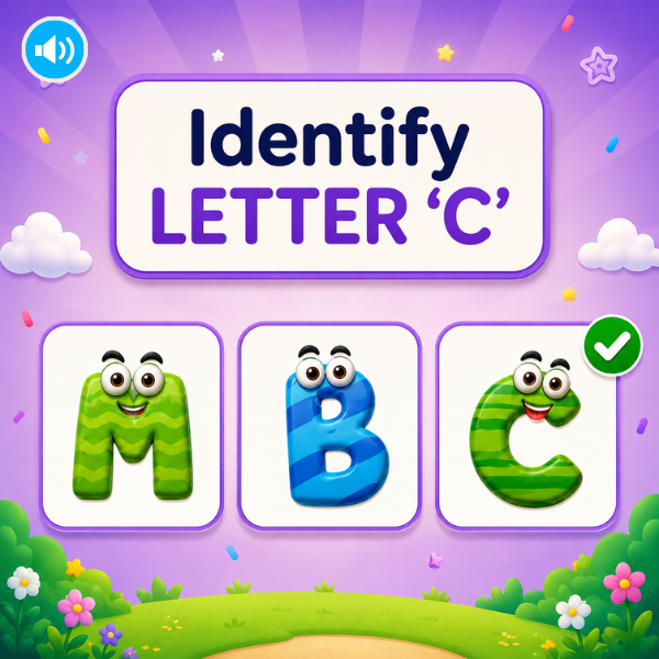 "C" object identification game.