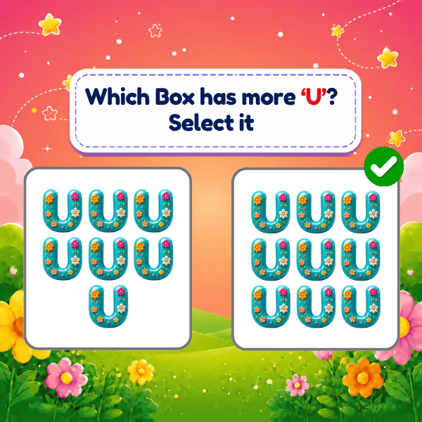 Choose the box with more objects that start with "U" game