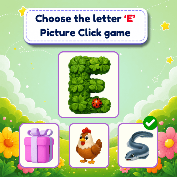 Choose the letter "E" Picture Click game