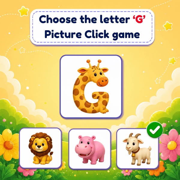 Choose the letter "G" Picture Click game