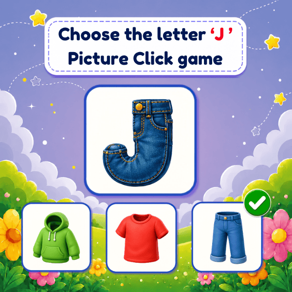 Choose the letter "J" Picture Click game