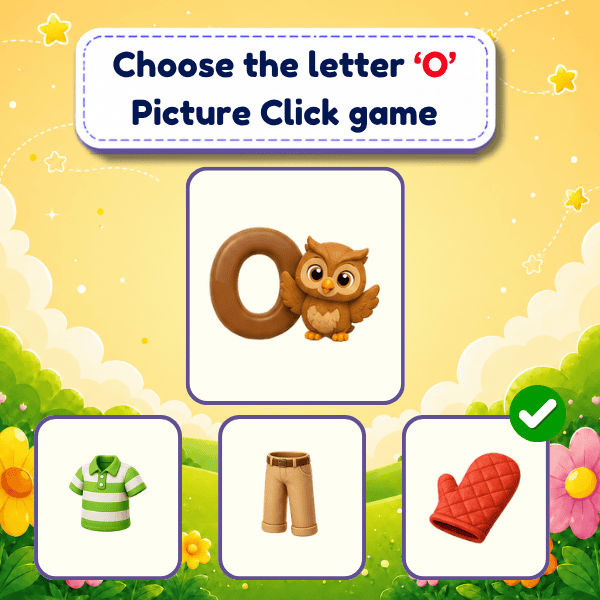 Choose the letter "O" Picture Click game