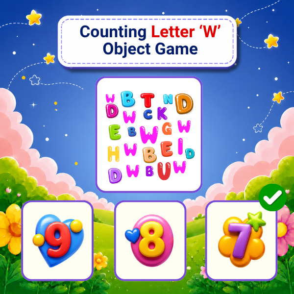 Counting Letter "W" Object Game