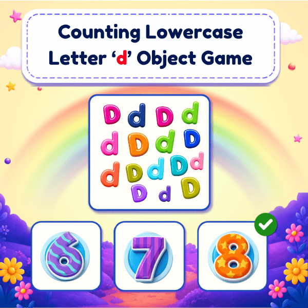 Counting Lowercase Letter "d" Object Game