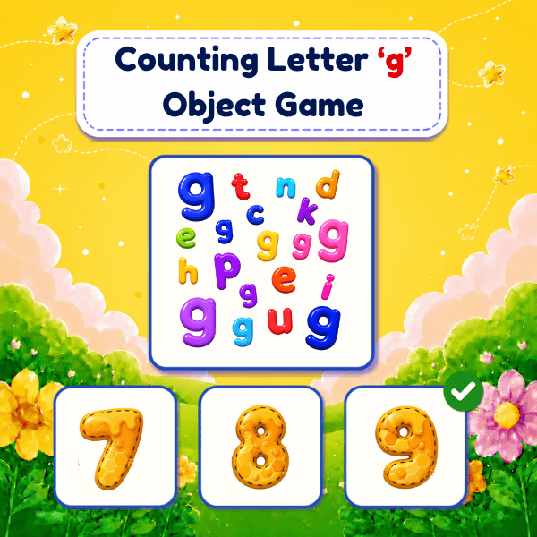 Counting Lowercase Letter "g" Object Game