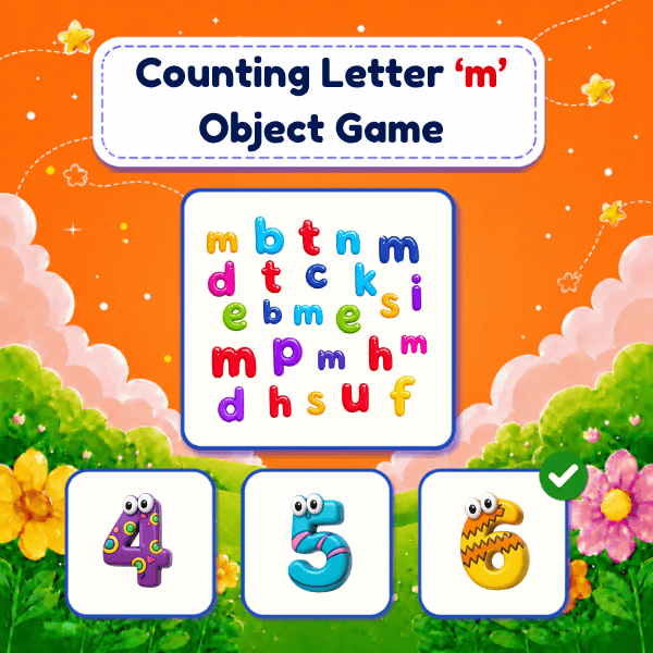 Counting Lowercase Letter "m" Object Game