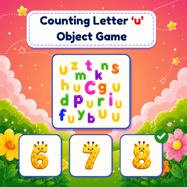 Counting Lowercase Letter "u" Object Game
