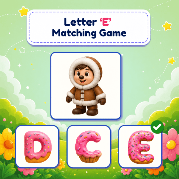Letter E Matching Game
