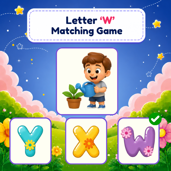 Letter "W" Matching Game