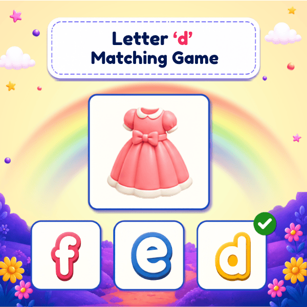 Lowercase Letter "d" Matching Game