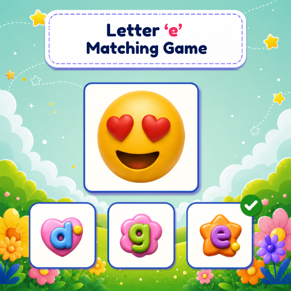 Lowercase Letter "e" Matching Game