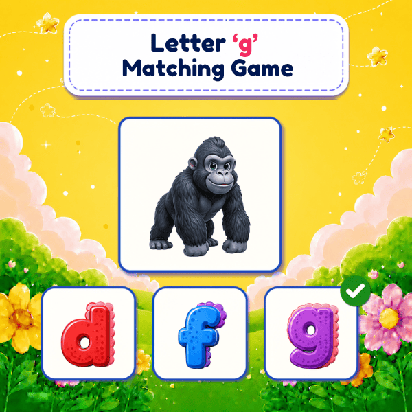 Lowercase Letter "g" Matching Game