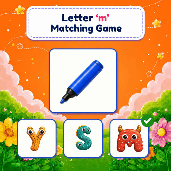 Lowercase Letter “m” Matching Game