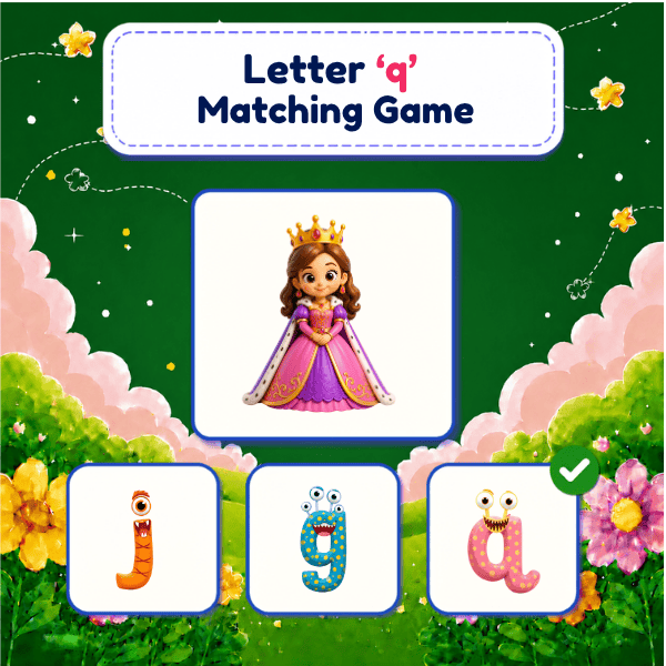 Lowercase Letter "q" Matching Game